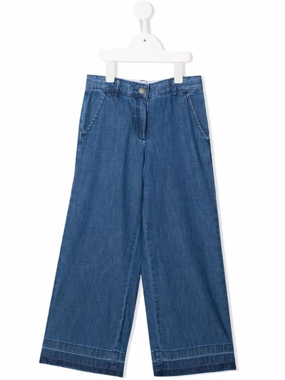 Stella Mccartney Teen Wide-leg High-waist Jeans In Blue