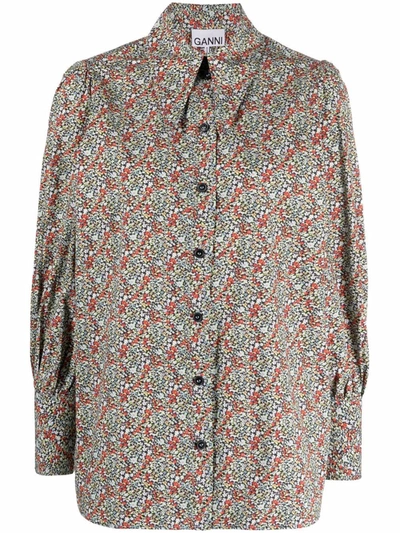 Ganni Woman Shirt Black Size 0 Cotton
