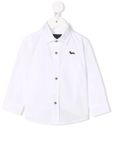 Harmont & Blaine Junior Babies' Embroidered-logo Oxford Shirt In White