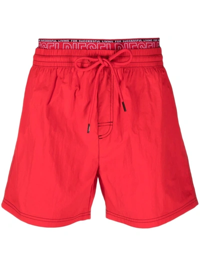 Diesel Bmbx-dolphin Swim Shorts In Red