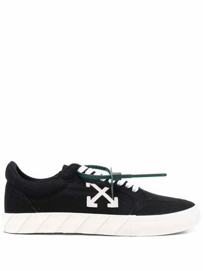 Off-white Vulcanized Brand-embossed Suede Low-top Trainers In Black,white