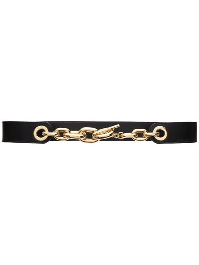 Rabanne Chainlink And Leather Belt In Black