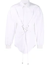 Alexander Mcqueen Dropped Shoulder Lace Detail Shirt In White