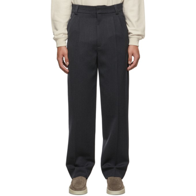 Fear Of God Grey Double Pleated Trousers In Black