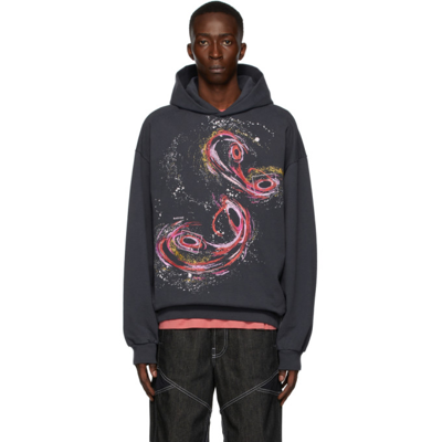 Acne Studios(Acne) / Diner Collection/パーカー/M/コットン/BLK/プリント// Acne Studios Black Hole Graphic Print Cotton Oversized Drawstring