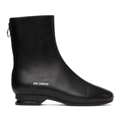 Raf Simons Logo-lettering 35mm Ankle Boots In Black