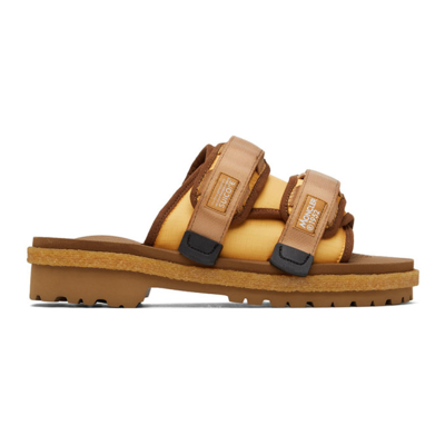 Moncler Genius Mens Open Orange X 2 Moncler 1952 Man X Suicoke Moto Mountain Shell Sandals 7 In Brown