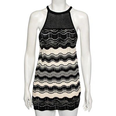 Pre-owned M Missoni Monochrome Knit Sleeveless Top S In Black