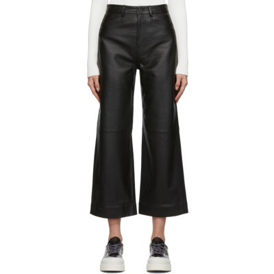 Proenza Schouler Black  White Label Culotte Leather Pants In 001 Black