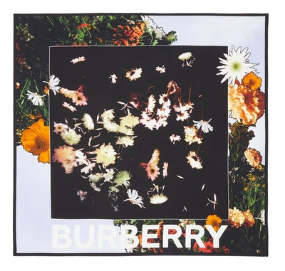 Burberry Floral Print Silk-twill Scarf In N,a