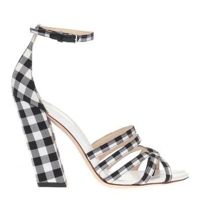 Burberry Sandals In Black / Vichy Check