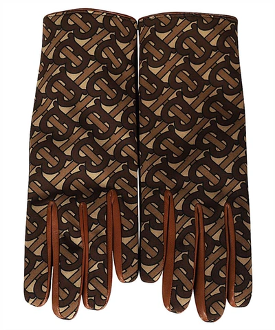 Burberry Mens Bridle Brown Tb Monogram Gloves