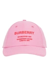 BURBERRY HORSEFERRY LOGO EMBROIDERED BASEBALL CAP