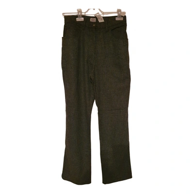 Pre-owned Armani Collezioni Wool Straight Pants In Grey