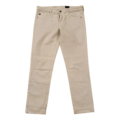 Pre-owned Adriano Goldschmied Slim Jeans In White