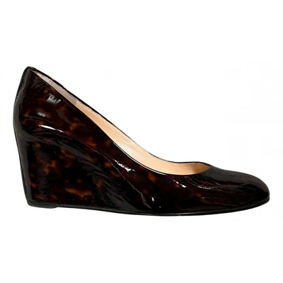 Pre-owned Christian Louboutin Patent Leather Heels In Brown