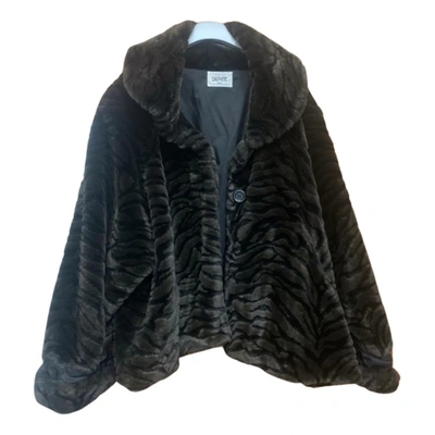 Pre-owned Daphine Faux Fur Coat In Black