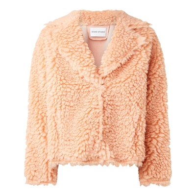 Pre-owned Stand Studio Faux Fur Coat In Pink