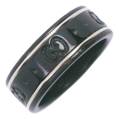 Pre-owned Gucci Icon Ceramic Ring In Black