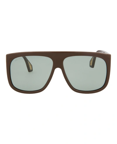 Gucci Aviator-style Acetate Sunglasses In Brown