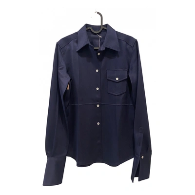 Pre-owned Peter Do Silk Shirt In Navy
