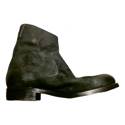 Pre-owned The Last Conspiracy Pony-style Calfskin Ankle Boots In Black