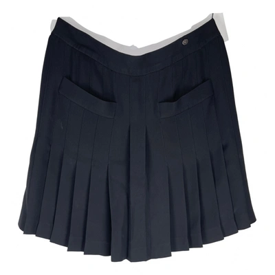 Pre-owned Chanel Silk Skirt In Black