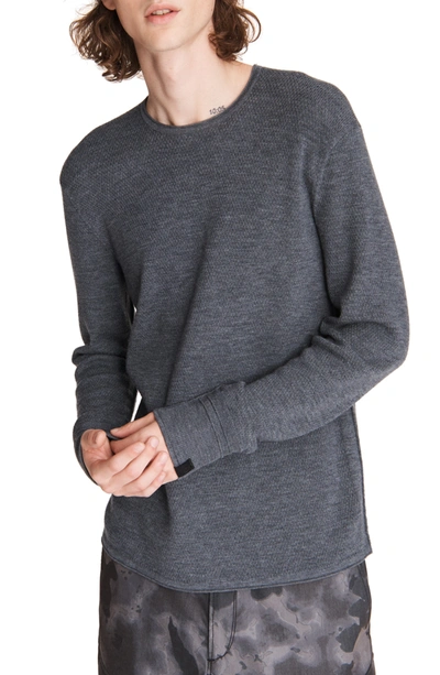 Rag & Bone Collin Merino Wool Sweater In Heather Dark Grey