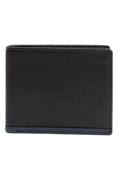 Pinoporte Mario Billfold Leather Wallet In Black/navy
