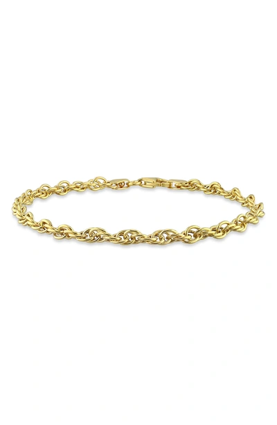 Delmar 18k Yellow Gold Plated Sterling Silver Singapore Chain Bracelet