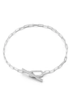 Glaze Jewelry Pave Cz Paperclip Link Bracelet In Silver
