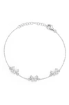 Glaze Jewelry Cubic Zirconia Butterfly Station Necklace In Silver