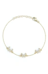 Glaze Jewelry Cz Butterfly Bracelet In Yellow Gold
