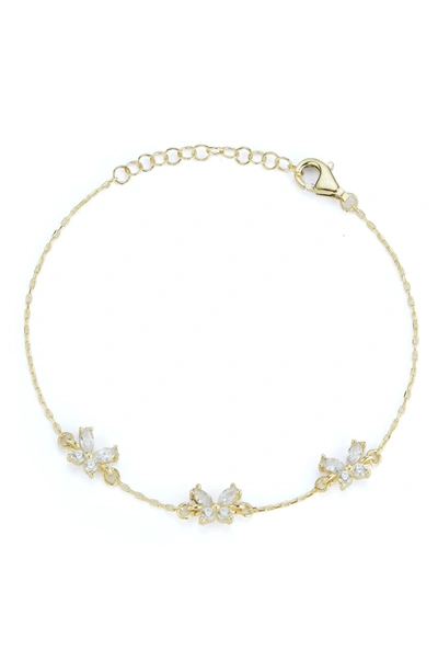 Glaze Jewelry Cz Butterfly Bracelet In Yellow Gold