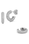 Glaze Jewelry 14k Gold Vermeil Cz 2-piece Earring Set In Silver
