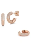 Glaze Jewelry 14k Gold Vermeil Cz 2-piece Earring Set In Rose Gold