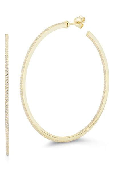 Glaze Jewelry 14k Yellow Gold Vermeil Pave Cz Hoop Earrings
