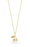 Glaze Jewelry 14k Yellow Gold Vermeil Cherry Pendant Necklace