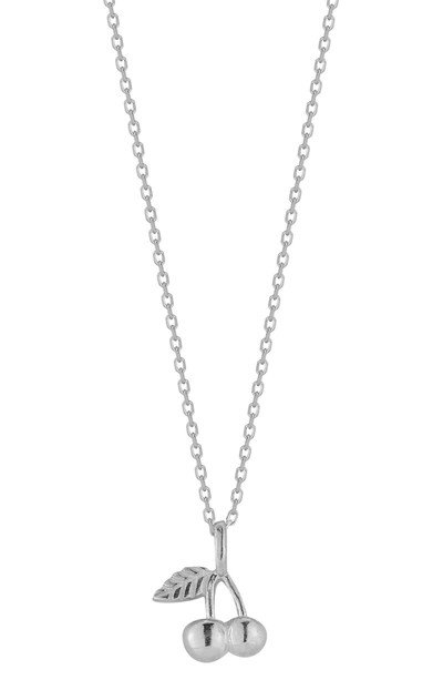 Glaze Jewelry 14k Yellow Gold Vermeil Cherry Pendant Necklace In Silver