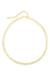 Glaze Jewelry Pave Cz Choker Necklace In Yellow Gold