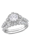 Delmar Sterling Silver Dew Lab Created Moissanite Ring In Silver