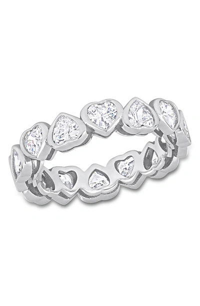 Delmar Sterling Silver Cz Heart Eternity Ring