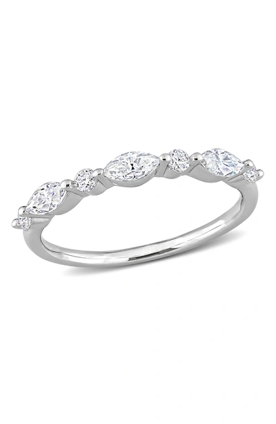 Delmar Sterling Silver Dew Lab Created Moissanite Ring