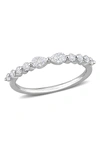 DELMAR STERLING SILVER DEW CREATED MOISSANITE RING