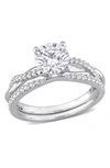 Delmar Sterling Silver Created Moissanite Dew Ring In Silver