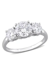 DELMAR STERLING SILVER DEW CREATED MOISSANITE RING