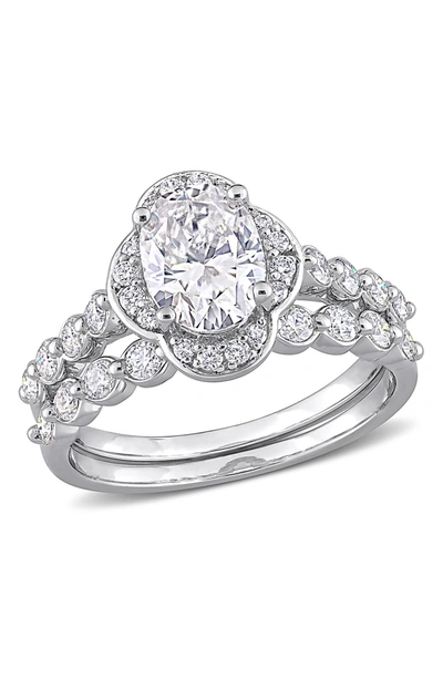 Delmar Sterling Silver Dew Lab Created Moissanite Ring