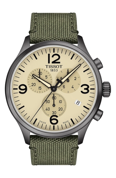 Tissot T-sport Xl Chonograph Nylon Strap Watch, 45mm In Green