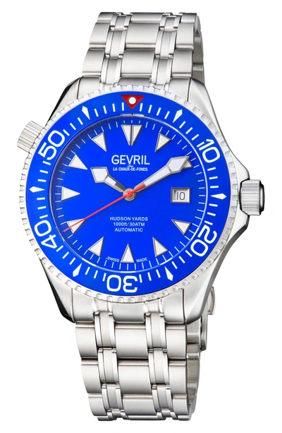 Gevril Hudson Yards Bracelet Watch, 43mm In Silver