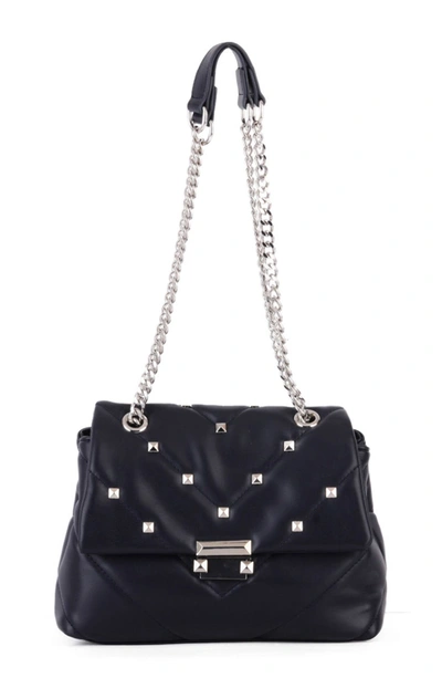 Most Wanted Usa Studded Quilted Shoulder Crossbody Bag In Navy